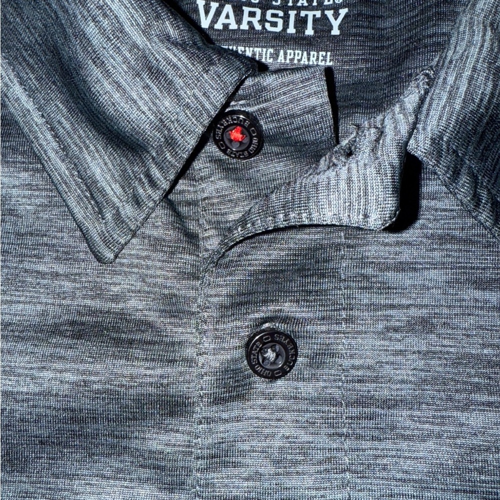 Ohio State Buckeyes Varsity Polo Shirt | Men’s Size M |Gray Heather Short Sleeve - Picture 7 of 11